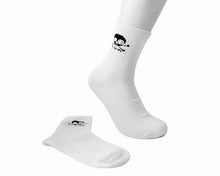 Load image into Gallery viewer, White T.U.K. Skull Logo Women’s Sock