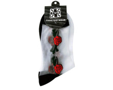 Load image into Gallery viewer, Red Rose Sheer Sock
