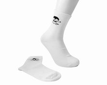 Load image into Gallery viewer, White T.U.K. Skull Logo Men’s Sock
