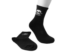 Load image into Gallery viewer, Black T.U.K. Skull Logo Men’s Sock
