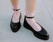 Load image into Gallery viewer, Pink Lace Ribbon Women’s Sock
