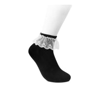 Load image into Gallery viewer, Women's Black Lace Eyelet Sock

