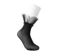 Load image into Gallery viewer, Black Dot Lace Fishnet
