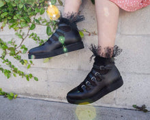 Load image into Gallery viewer, Black Dot Lace Fishnet
